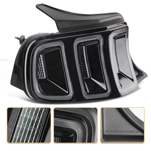 black sequential LED tail light view 7 for Ford Mustang (2013-2014)