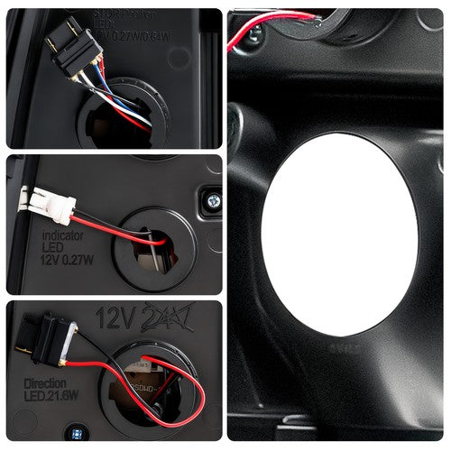 red C-tube LED tail light view 7 for Chevy Silverado 1500 2500 3500 (2003-2006)
