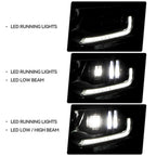 Left LED headlight lens close-up for 2018-2021 Chevy Traverse