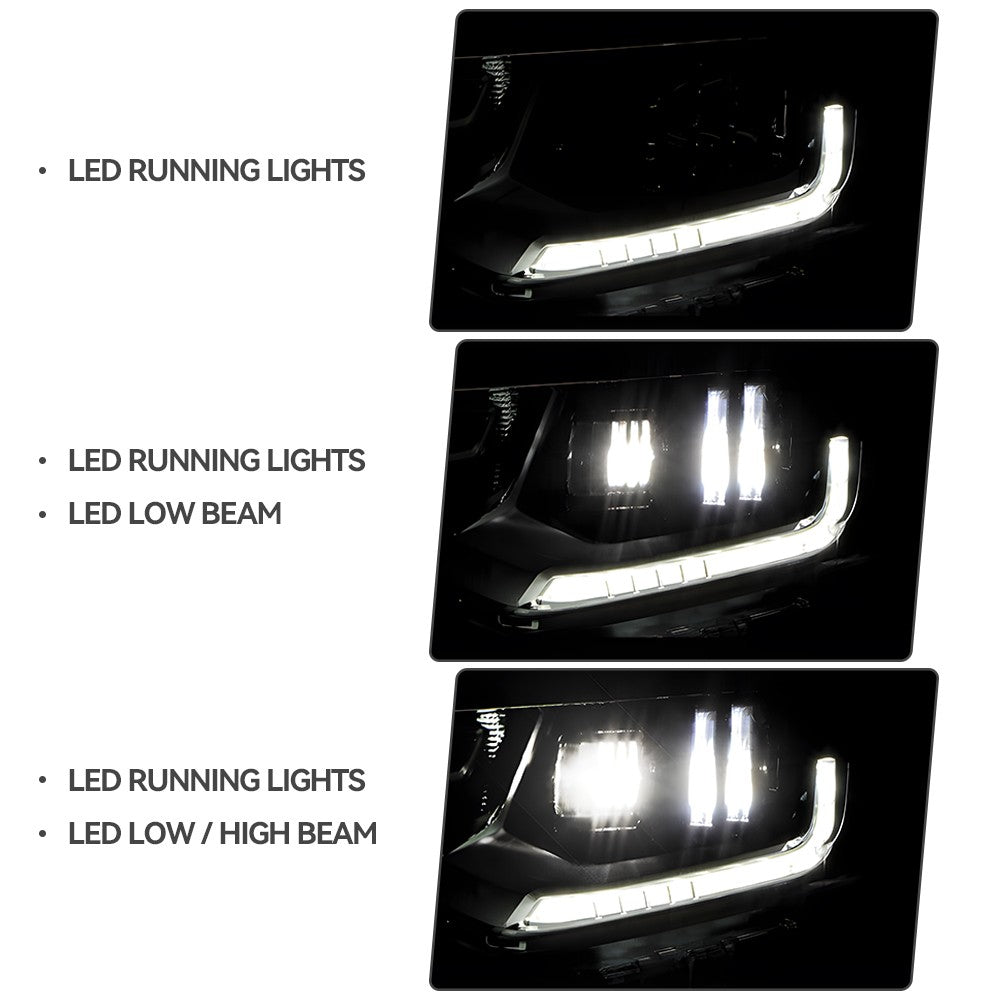 Left LED headlight lens close-up for 2018-2021 Chevy Traverse
