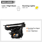 Pair LED headlight rear housing angle for 2025-2027 Chevrolet Equinox