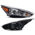Black Halogen headlight lens and housing detail for 2015-2018 Ford Focus
