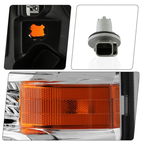 Left halogen headlight lens close-up for 2008-2026 Ford E-Series