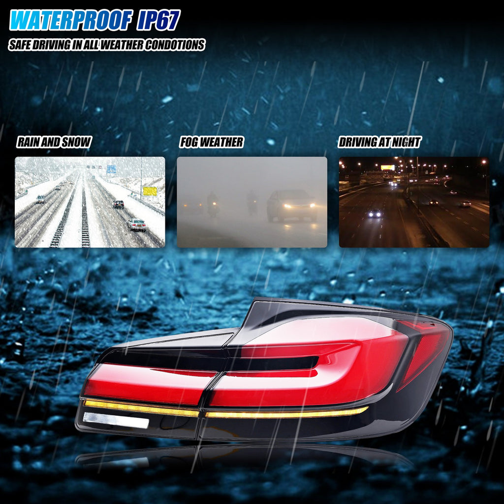 Sealed, waterproof construction of the 2011-2016 BMW 5 Series F10 / M5 LED tail light