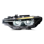 Pair LED headlight rear housing angle for 2012-2015 BMW 3 Series F30