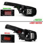 Pair halogen projector headlight rear housing angle for 2014-2019 Cadillac CTS