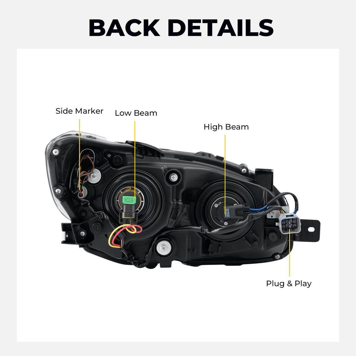 Chrome Projector Halogen headlight features and specifications for 2015-2020 Subaru WRX (image 3)