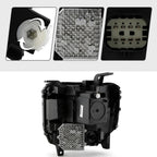 Right LED headlight lens close-up for 2016-2018 GMC Sierra 1500
