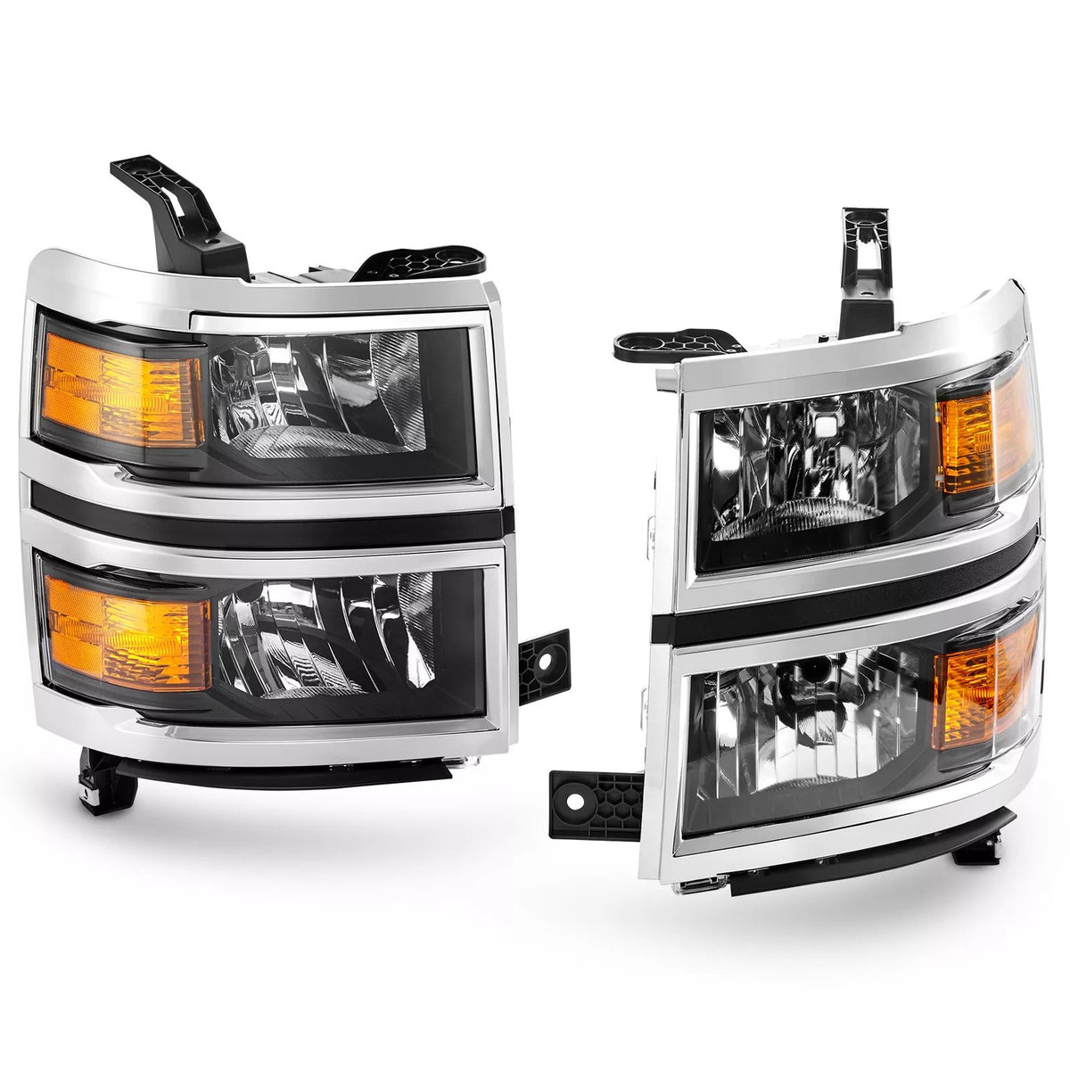 Black Halogen headlight top view for 2014-2015 Chevrolet Silverado 1500