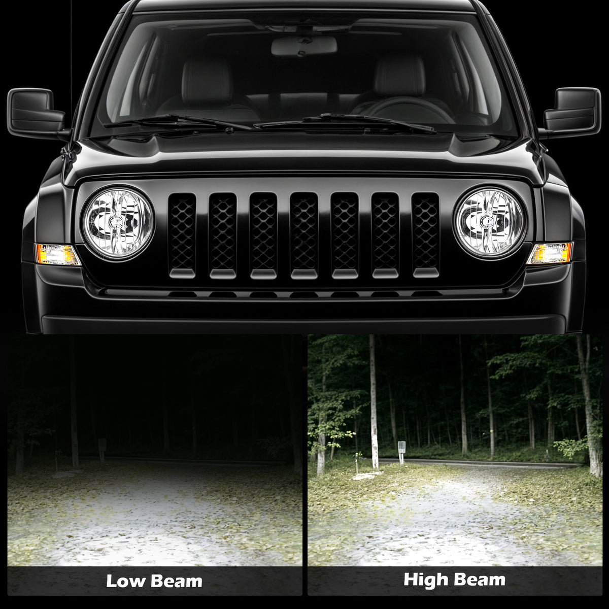 Chrome Halogen headlight features and specifications for 2007-2017 Jeep Patriot (image 2)