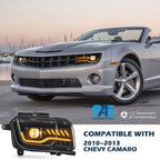 Fitment chart for Black Projector Halogen headlights, 2010-2013 Chevrolet Camaro