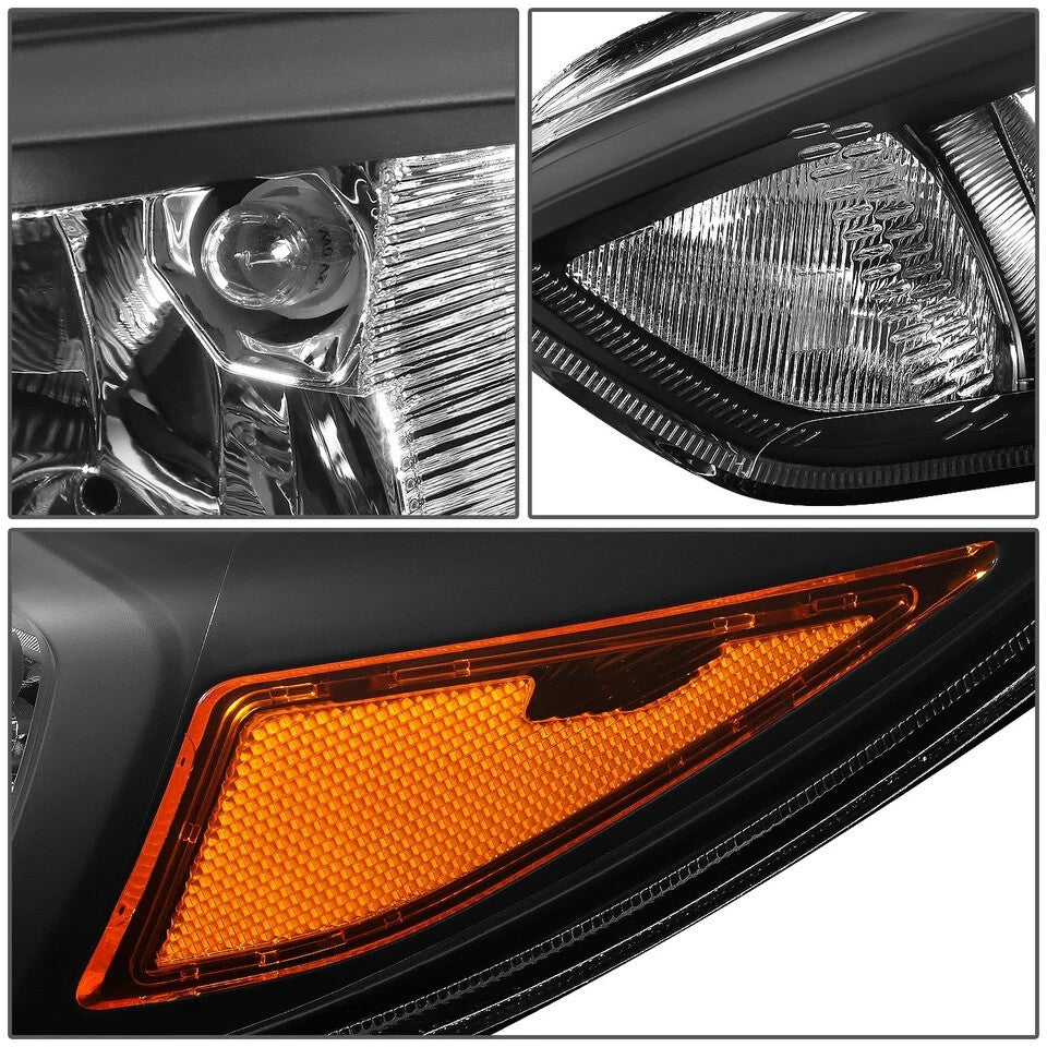 Pair halogen headlight rear housing angle for 2015-2018 Ford Focus