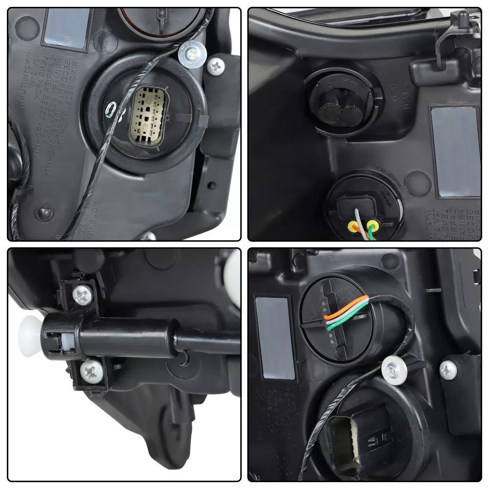 Pair halogen projector headlight rear housing angle for 2013-2018 Cadillac ATS