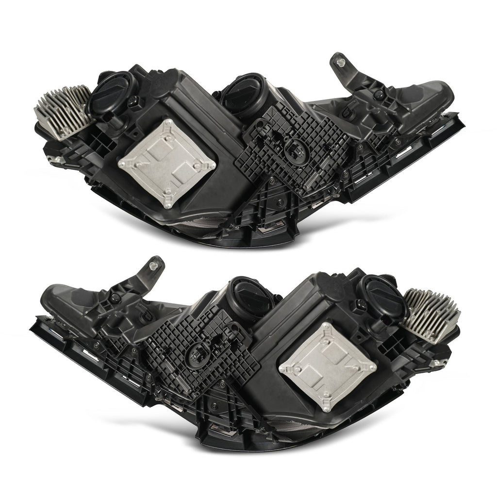 Black HID Projector headlights pair front view for 2017-2020 Chrysler Pacifica
