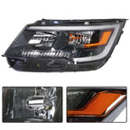 Right LED headlight lens close-up for 2016-2018 Ford Explorer Sport