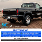black housing LED tail light view 7 for Chevy Silverado 1500 2500 3500 (2003-2006)