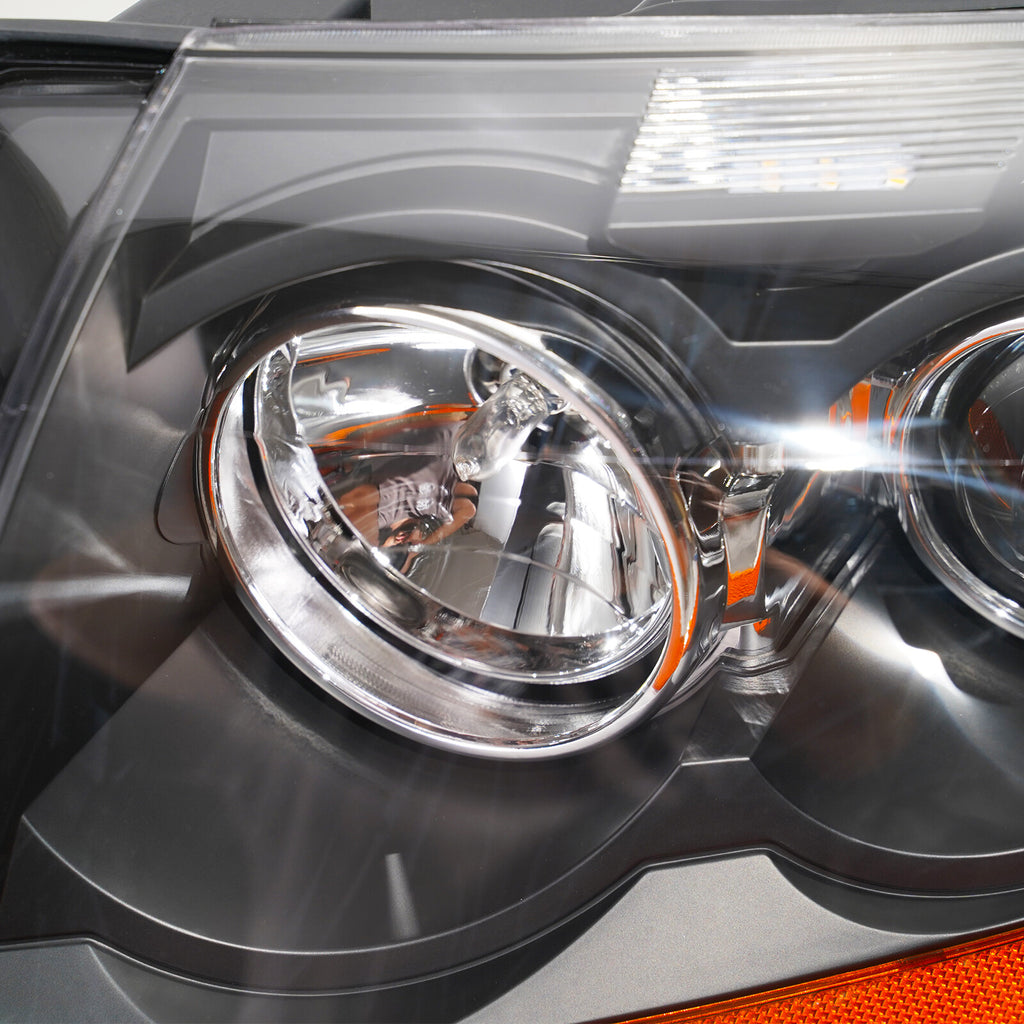Left halogen headlight lens close-up for 2008-2014 Cadillac CTS