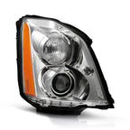 Driver side Chrome HID Projector headlight close-up for 2006-2011 Cadillac DTS