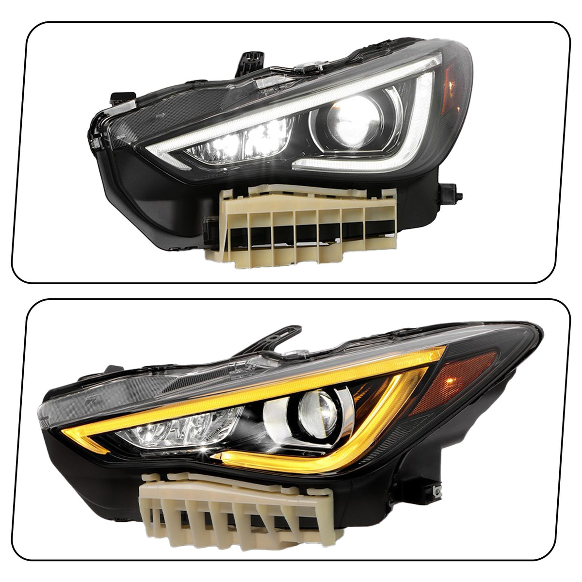 Left LED headlight side angle for 2017-2022 Infiniti Q60