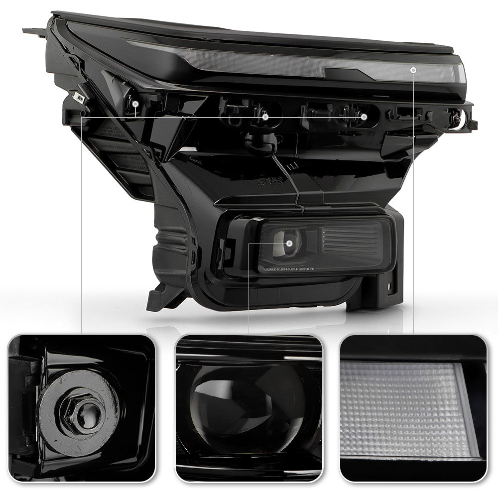 Left LED headlight lens close-up for 2024-2026 Chevrolet Traverse