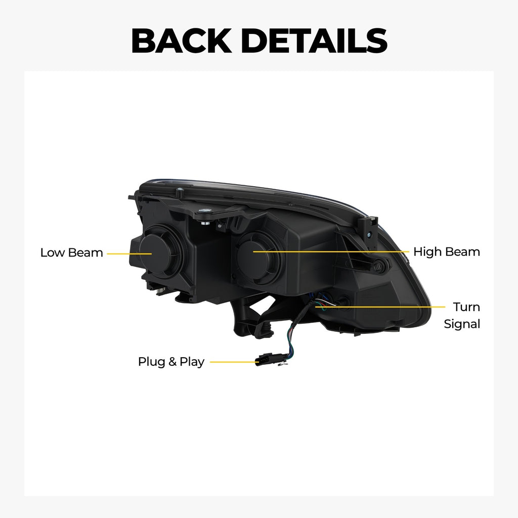 Chrome Projector Halogen headlight features and specifications for 2007-2012 GMC Acadia (image 2)