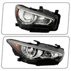 Pair LED headlight front angle for 2014-2017 Infiniti Q50