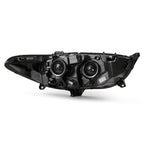 Left halogen projector headlight lens close-up for 2013-2016 Ford Fusion