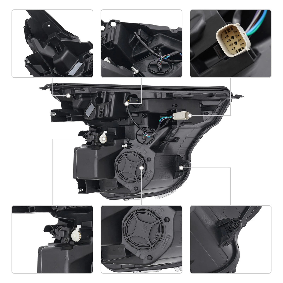 Pair LED headlight rear housing angle for 2021-2023 Chevrolet Trailblazer