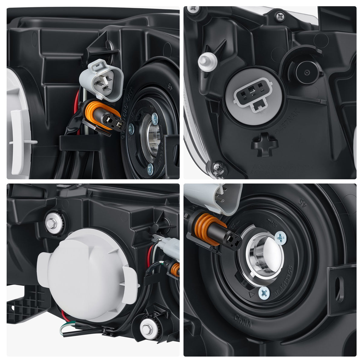 Chrome Projector Halogen headlight lens and housing detail for 2008-2009 Subaru Outback