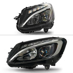 Right LED projector headlight side angle for 2015-2018 Mercedes-Benz C300