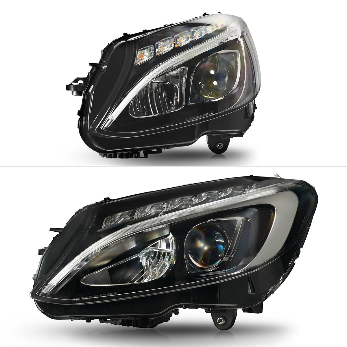 Right LED projector headlight side angle for 2015-2018 Mercedes-Benz C300