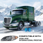 Fitment chart for Chrome Halogen headlights, 2008-2016 International ProStar