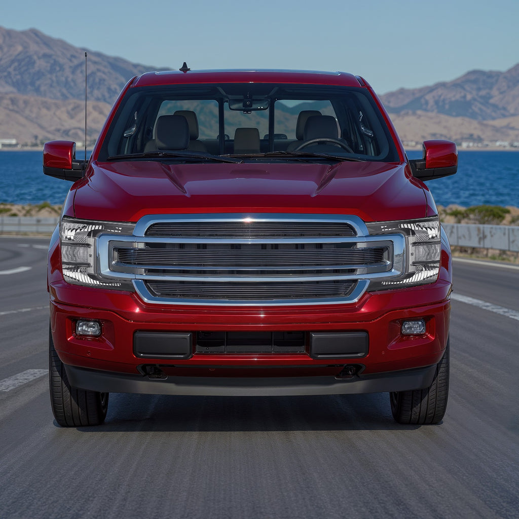 Black Halogen headlight lens and housing detail for 2018-2020 Ford F-150