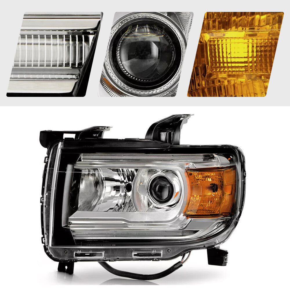 Right halogen projector headlight side angle for 2015-2022 GMC Canyon