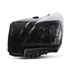 Driver side Black HID Projector headlight close-up for 2015-2019 Cadillac CTS