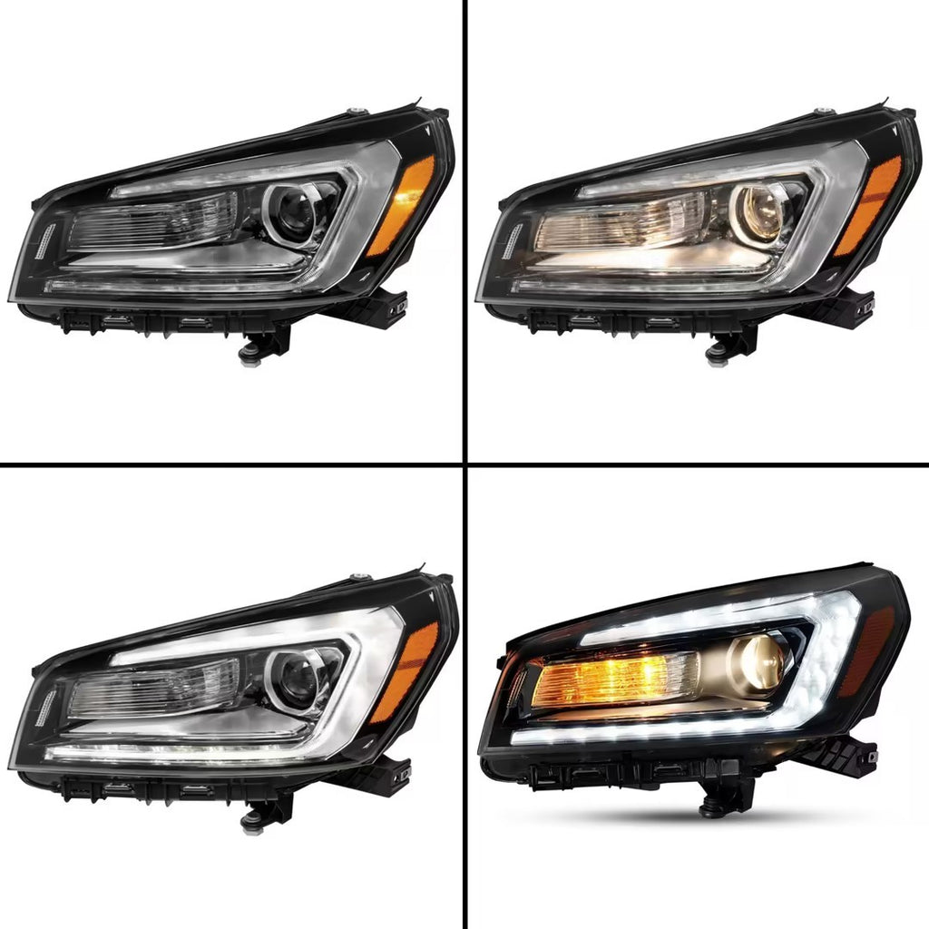 Pair halogen projector headlight rear housing angle for 2013-2016 GMC Acadia