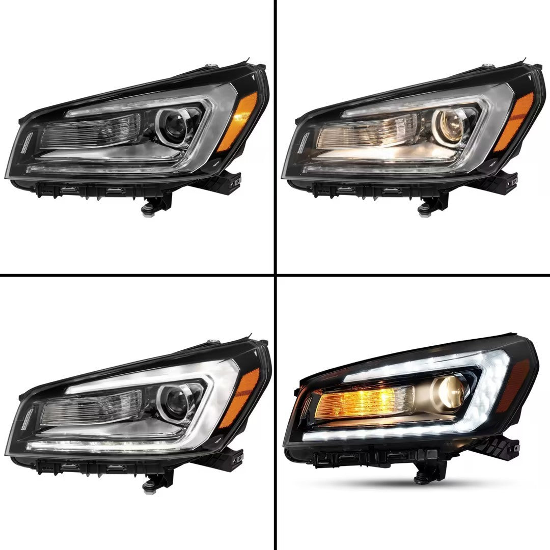 Pair halogen projector headlight rear housing angle for 2013-2016 GMC Acadia