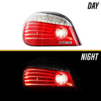 E60 facelift style tail light brake lit, day and night