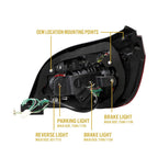 Back of the E60 facelift style tail light showing OEM-location mounting points and bulb sockets