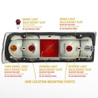 E30 tail light back: turn, parking, brake and reverse sockets
