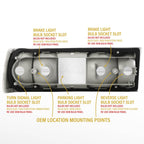 E30 tail light back: turn, parking, brake and reverse sockets