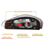 Back of the tail light with mounting points