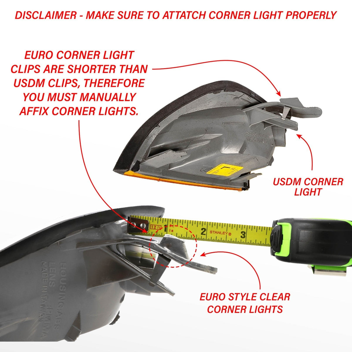 Corner light clip note