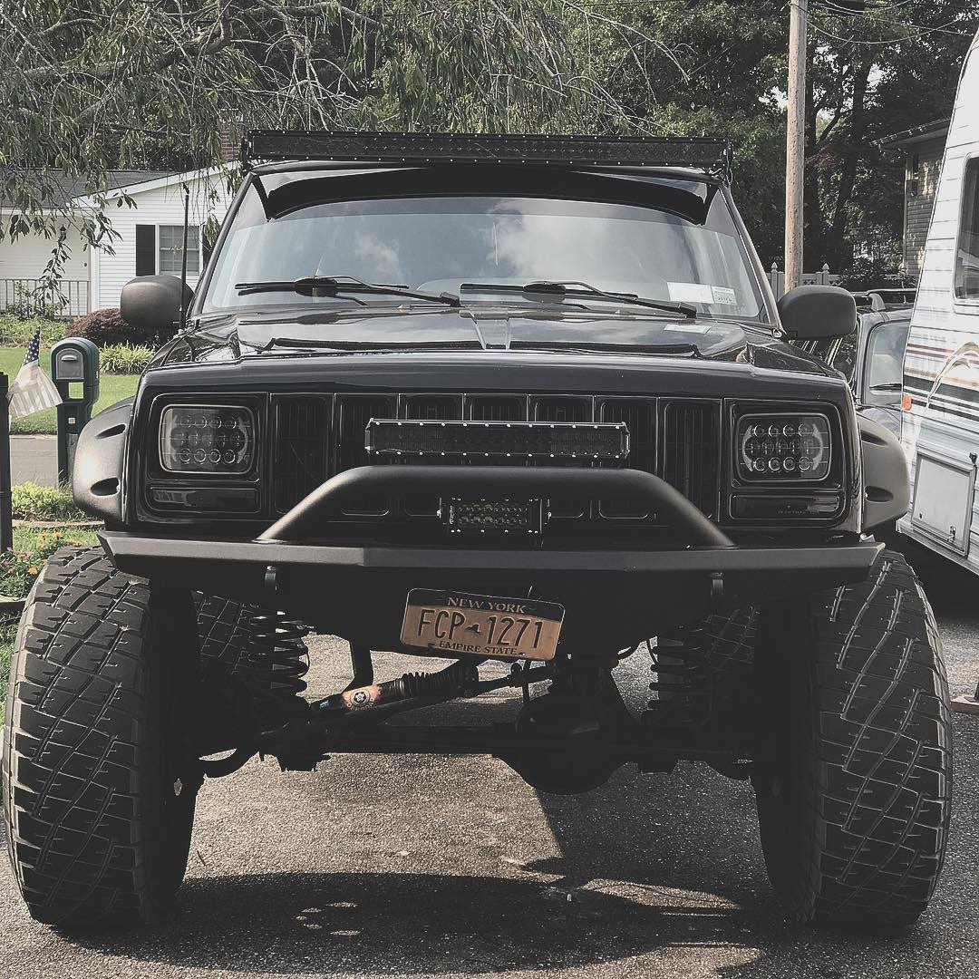 XPE Honeycomb LED Black Projector Headlights w/DRL for XJ and YJ Lighting