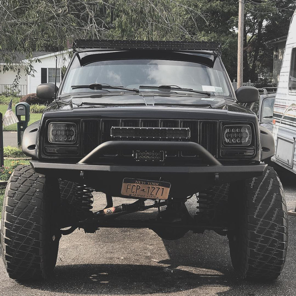 XPE Honeycomb LED Black Projector Headlights w/DRL for XJ and YJ Lighting