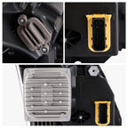 Driver side Black Full LED headlight close-up for 2018-2024 Volvo VNL VNR