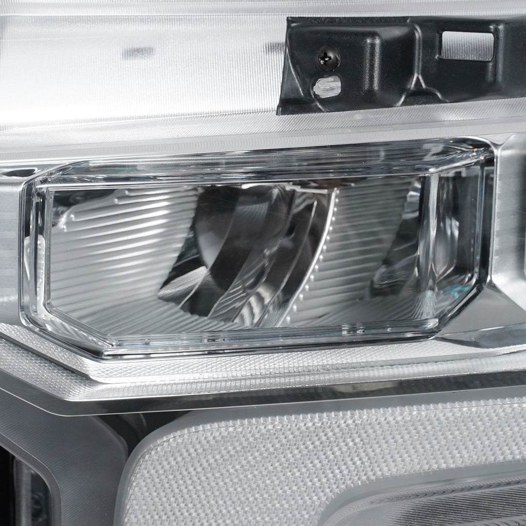 Left LED headlight lens close-up for 2022-2026 Chevrolet Silverado 1500