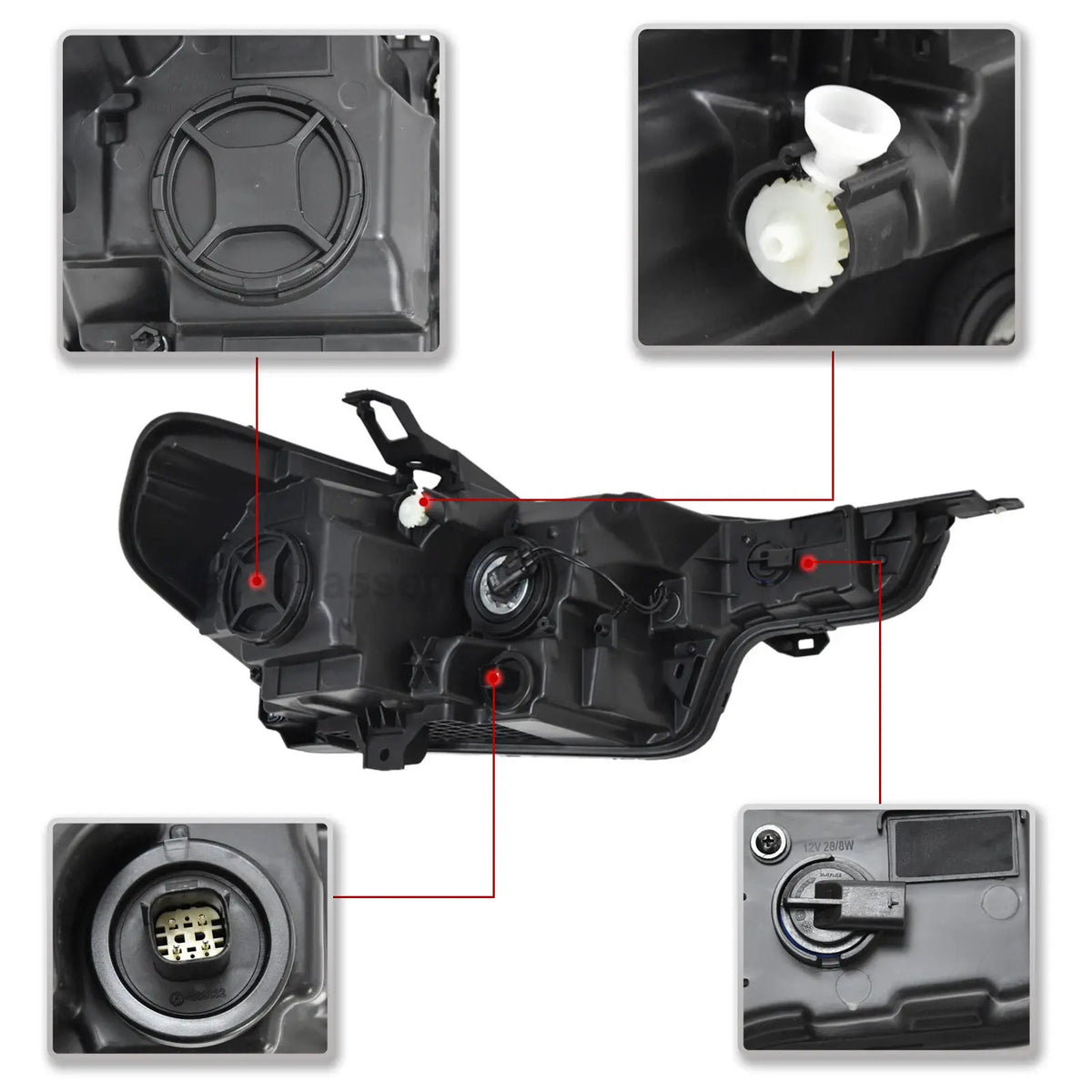 Halogen headlight connector close-up for 2023-2026 Chevrolet Colorado