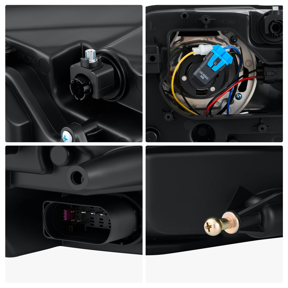 Driver side Black Projector Halogen headlight close-up for 2013-2018 Ram 1500 2500 3500