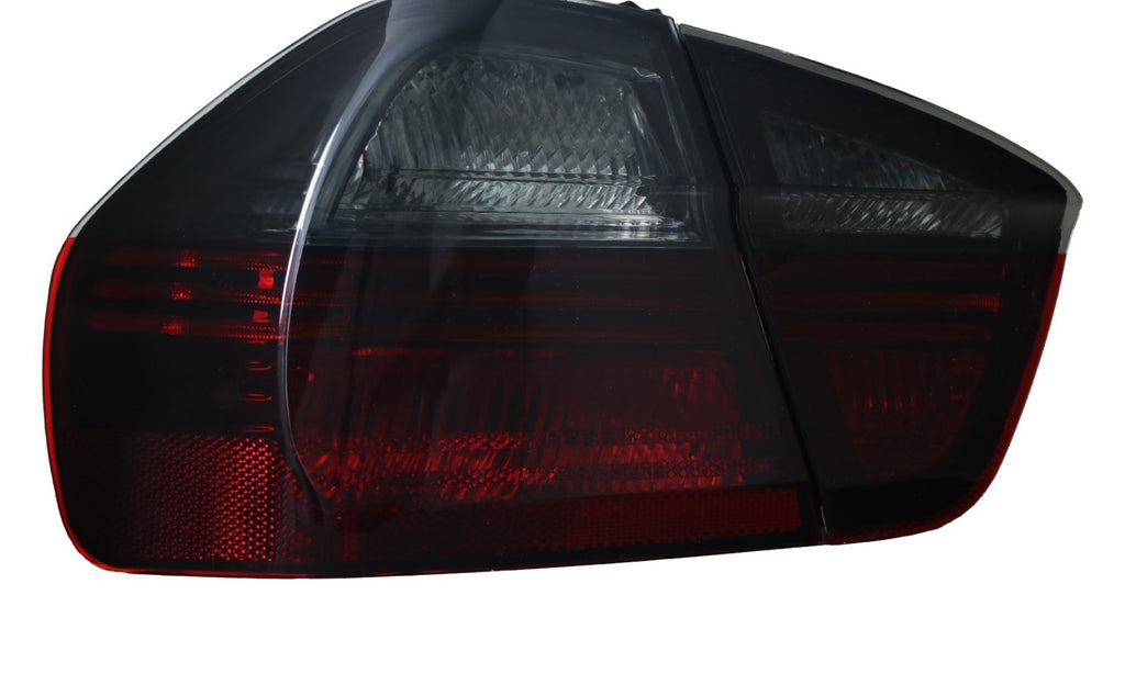Angled view of the inner trunk-lid tail light for the BMW E90 sedan, 2006-2008